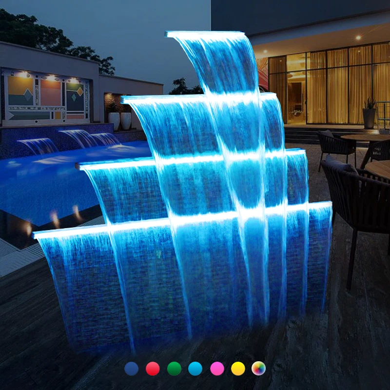 

Garden Wall Water Drop Outdoor Decoration Light Emitting Diode Light Waterfall Acrylic Pool Fountain