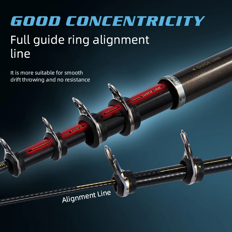 Imagem -03 - Anmanda-ultralight Carbon Fishing Rod Telescópico Rod Rod Objeto Grande Distância Jogando Varas para Água Salgada 4.5m 5.3m