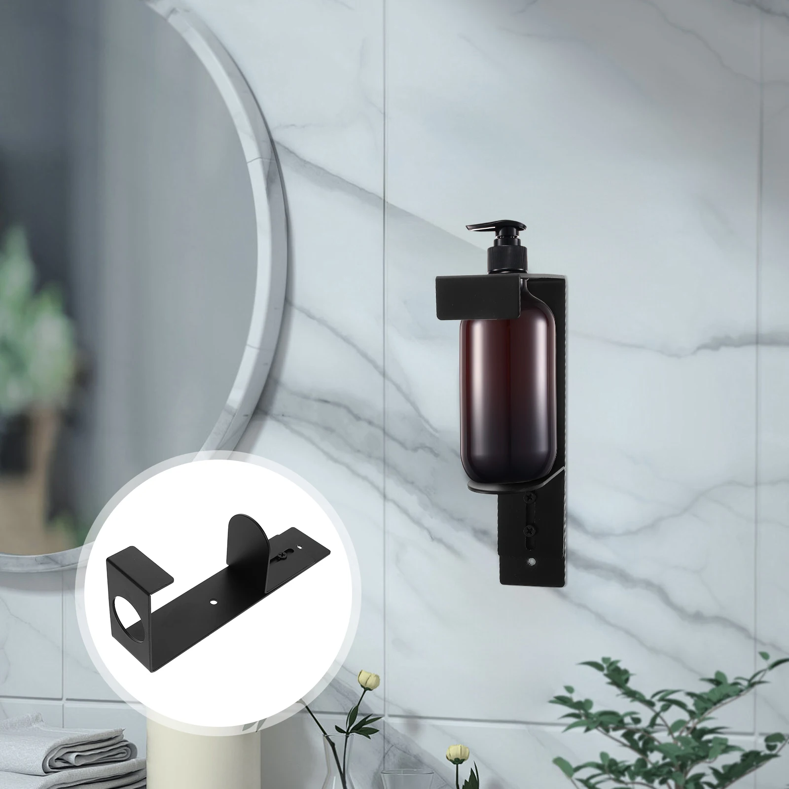

Soap Dispenser Holder Hand Lotion Container Liquid Bathroom Bottle Hook Wall Hanging Shelf Container Wall Stainless Steel Hook