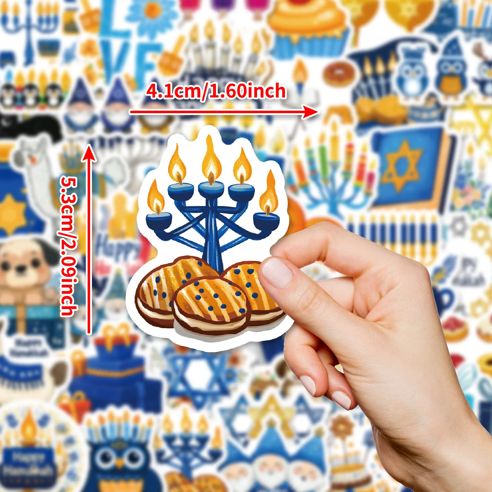 

10/30/50PCS New Hanukkah Sticker Cartoon Graffiti Waterproof Decorative Water Cup Laptop Pencil Box Trunk Skateboard Helmet