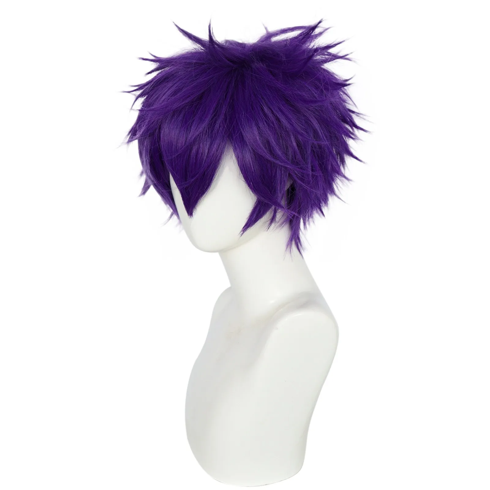 10 Inch Synthetic Short Purple Straight Men\'s Cosplay Wig for Halloween Christmas School Thanksgiving Day