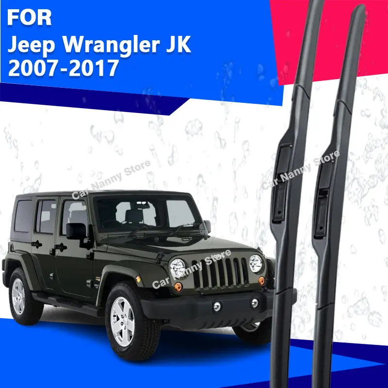 

Щетки лобового стекла для Jeep Wrangler JK 2007-2017, автомобильные дворники, резиновая полоса, мягкая резина, 2008 2009 2010