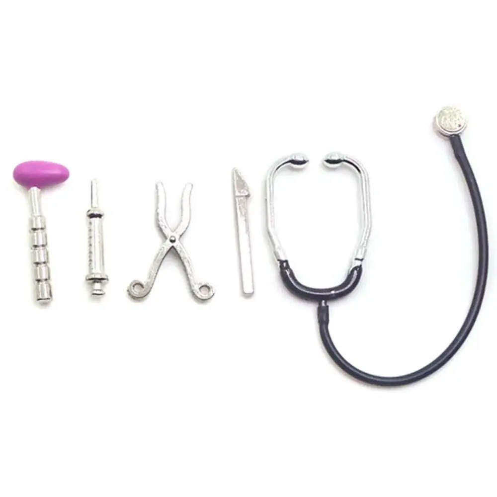 1/6 1/12 Scale Dollhouse Stethoscope Set Doll Accessories Doctor Nurse Miniature Medical Appliances Kids Toy Playing House