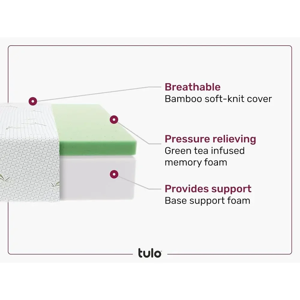 12 Medium-Plush Memory Foam Bamboo Charcoal Infused Mattress in a Box - King