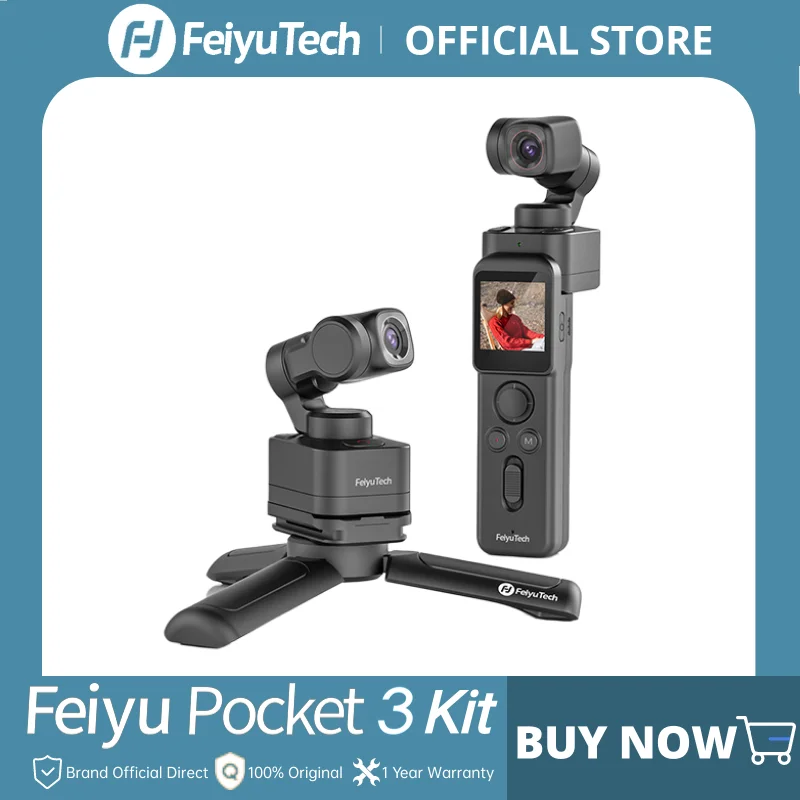 FeiyuTech Offizielle Feiyu Pocket 3 Kit  kabellose, abnehmbare 3-Achsen-Stabilisator-Gimbal-Kamera, 4K60fps-Aufnahmen, magnetisch, überall