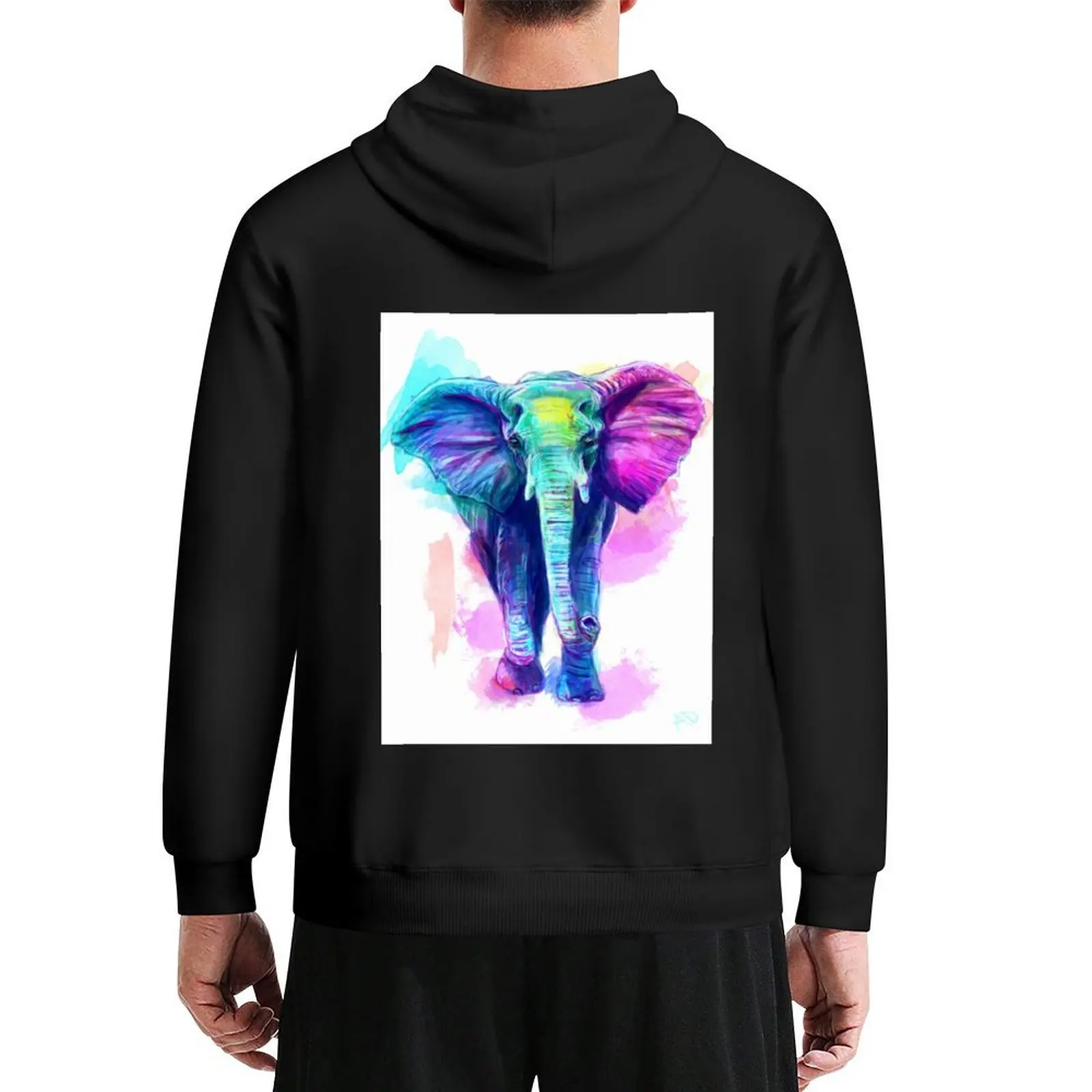 

Watercolour Elephant Hoodie men's clothes autumn new products korean clothes mens clothing hoodie