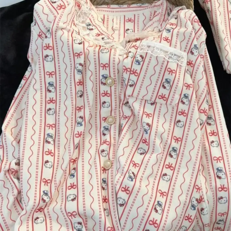 Meisje Loungewear set microvilli hello kitty kawaii Cartoon Student Casual herfst winter revers vest Homewear Pyjama nieuwe Hot