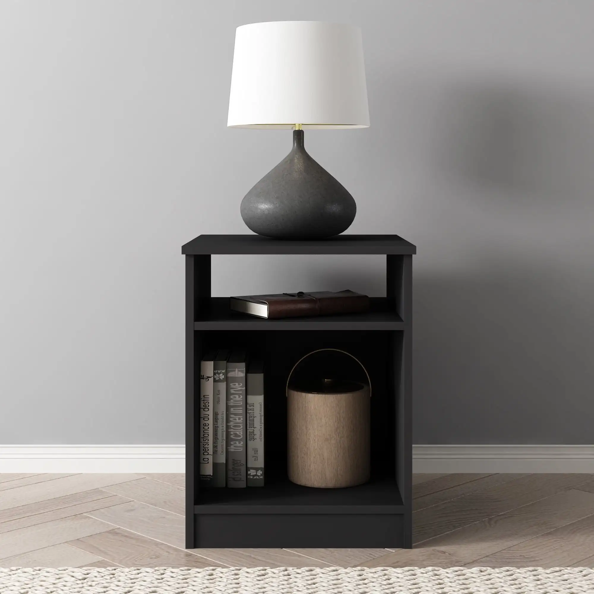 

NEW Ardent Open Shelf Nightstand, Black