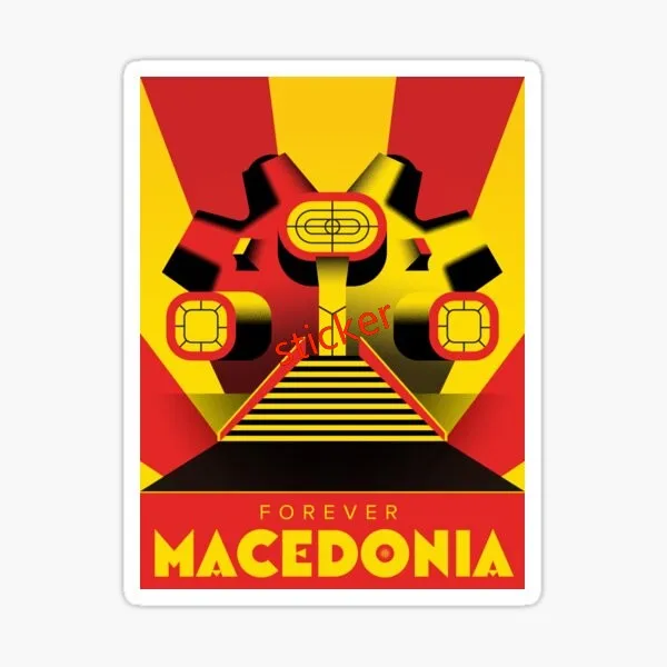 

Macedonia Vintage Art StickerScratch-proof Stickers Decorations For Suv Rv Camper Windows Windshield Luggage Kayak Laptop Phone