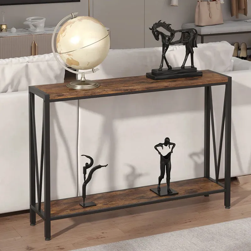

Rustic Farmhouse Entryway Table Wabi-Sabi Style Solid Wood Console Tables for Living Room Sofa Table Narrow Hallway Furniture