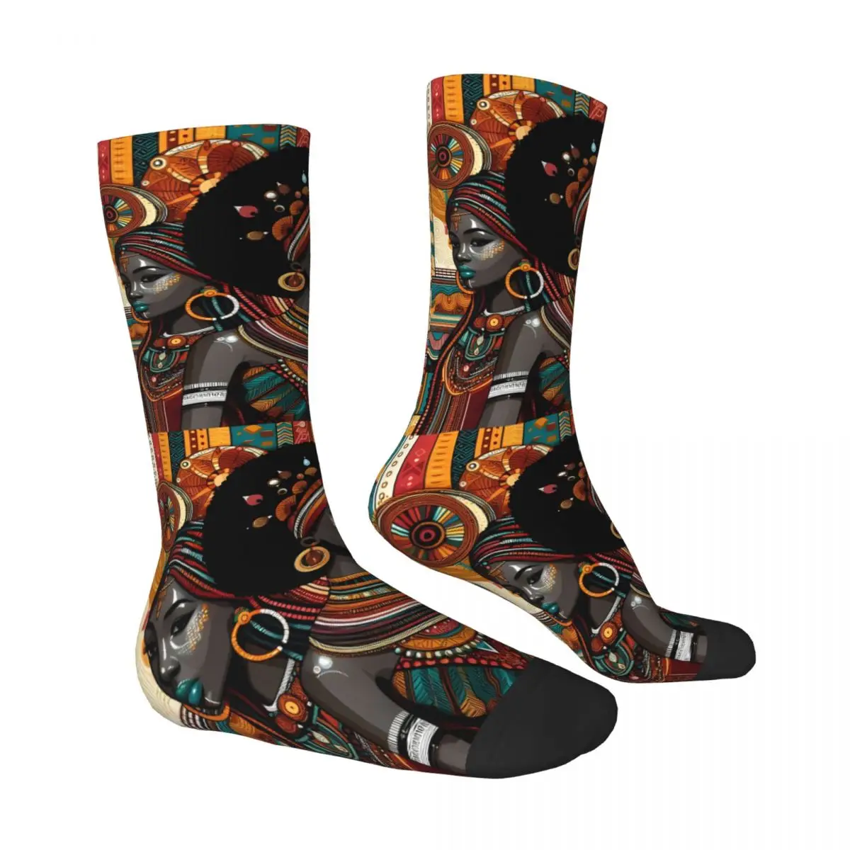 African Women Sock Printed Man Polyester