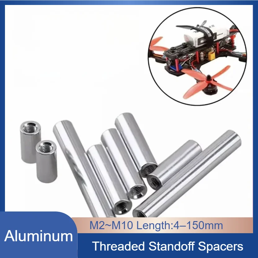 Image of 5 Stück M2–M10 runde Gewinde-Abstandshalter aus Aluminium – lange Bolzen-Verbindungsmutternhülsen (Länge 4 mm–150 mm) Warum dies funktioniert: