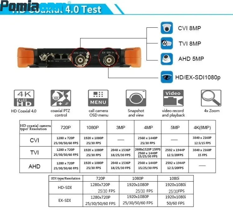 X9 Pro 8 cali dotykowy HD 1080P kamera IP Tester Wifi POE UTP 8MP AHD 8MP CVI 8MP TVI tester kamery Tester kamery monitoringu monitora CCTV