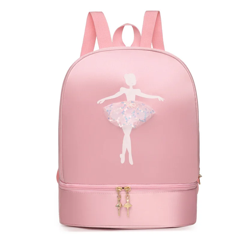 Ruoru girls child ballet bag ballerina storage backpack kids ballet dance bag pink purple handbag shoulder bag for girls