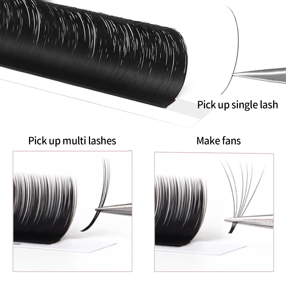 Yelix clássico extensão de cílios macios com adesivo volume russo maquiagem cílios profissionais cílios individuais