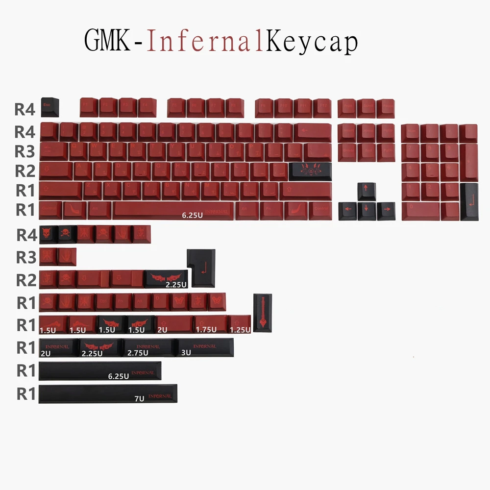 

140 Keys GMK Keycap Infernal DYE-Sublimation PBT Keycaps Cherry Profile For MX Switch Mechanical Keyboard GK61 64 68 84 87 108