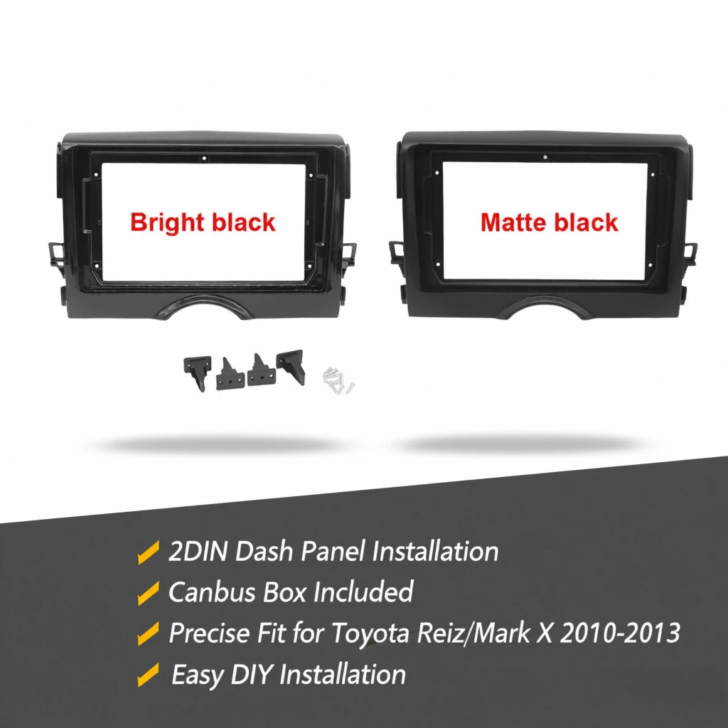 

9-дюймовый адаптер рамки для автомобильного радиоприемника с коробкой Canbus для Toyota Reiz/ Mark X 2010-2013 2DIN, комплект отделки панели приборной панели