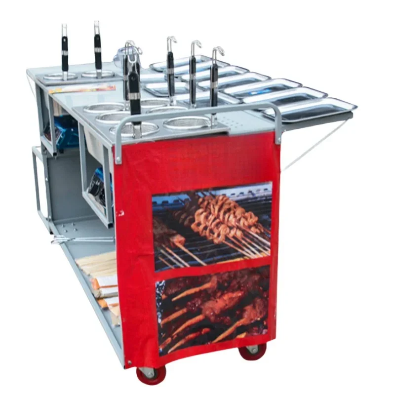 Commercial Gas Multifunctional Snack Cart Kanto Boiled Fryer Steam Street Mobile Special Food Truck Food Processing Machinery