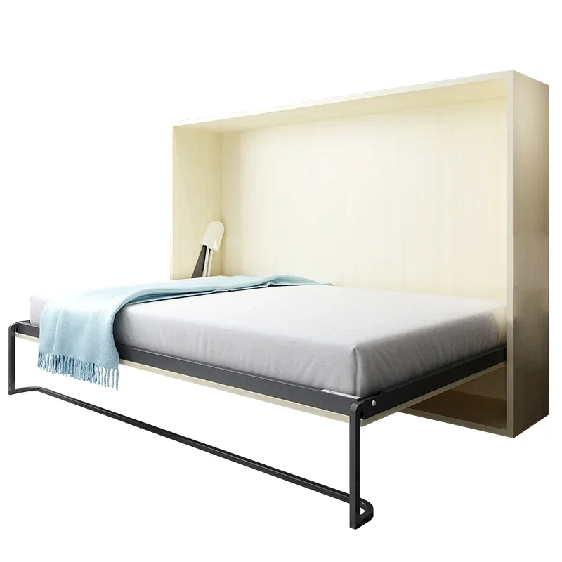 Cabinet bed Cross-turned solid wood  InvisibleSmall apartment single double wall  Hong Kong small apartment folding