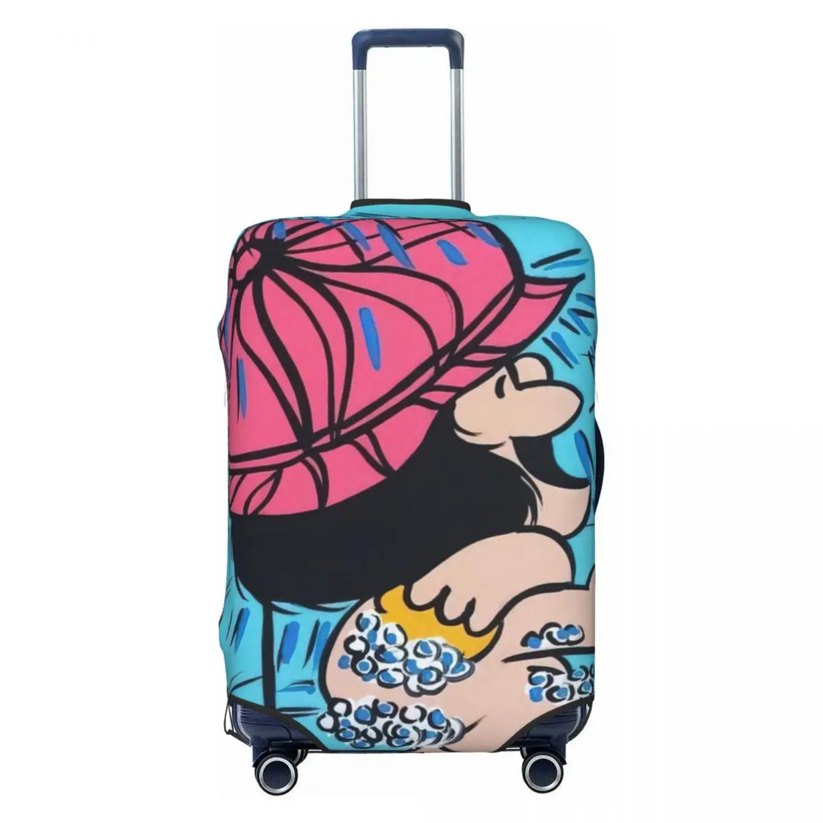 

Mafalda Print Luggage Protective Dust Covers Elastic Waterproof 18-32inch Suitcase Cover Travel Accessories