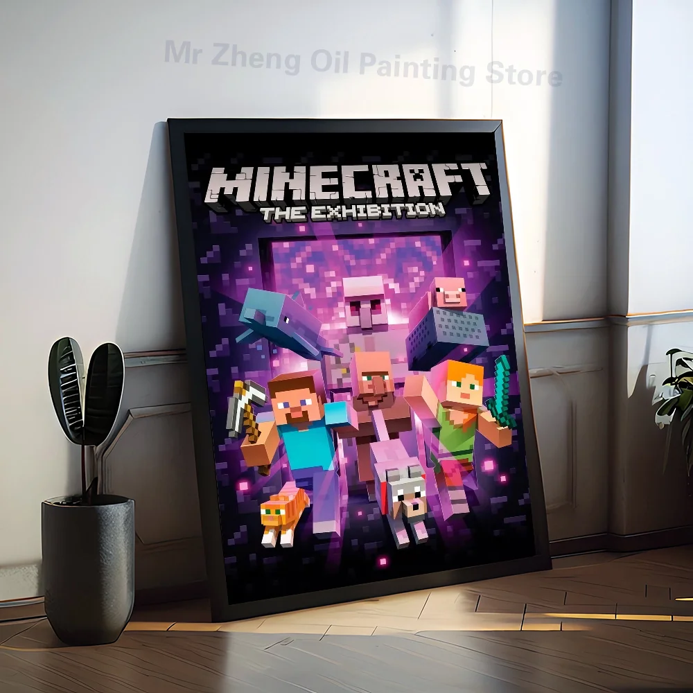 1PC Game M-Minecraft Poster Self-adhesive Art Waterproof Paper Sticker Coffee House Bar Room Wall Decor