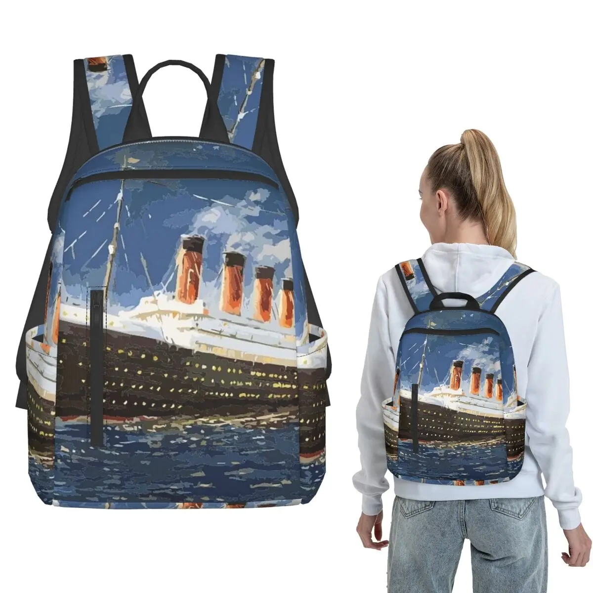 

The Most Popular Ship Of All Times, Titanic. Backpack Daypack Kids BookBag School Bag Shoulder Bags for Men Women
