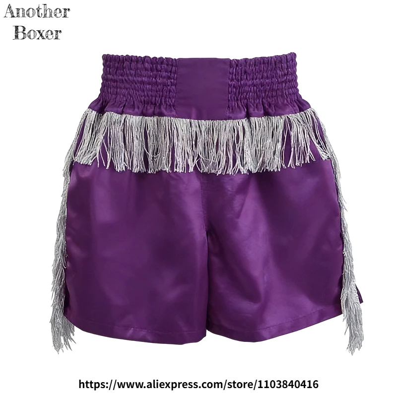 pantalones-cortos-de-kickboxing-de-saten-liso-con-borlas-brillantes-color-solido-para-muay-thai-boxeo-entrenamiento-profesional-y-diario-para-amateurs