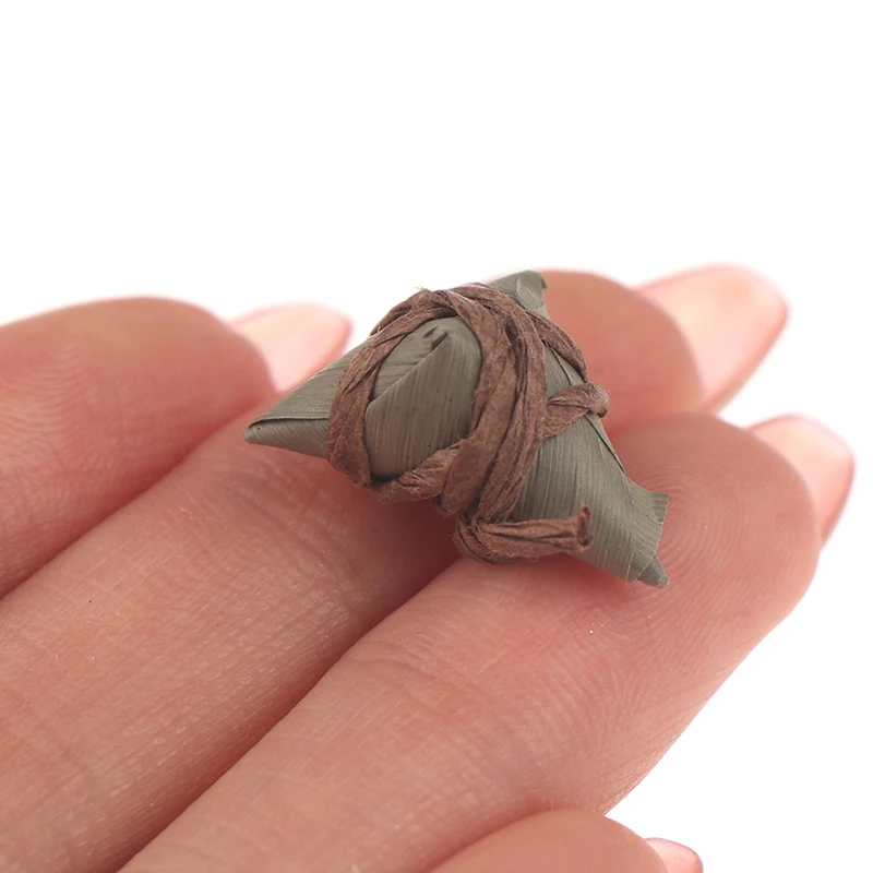 2Pcs 1:12 Dollhouse miniature food traditional Chinese rice-pudding zongzi model