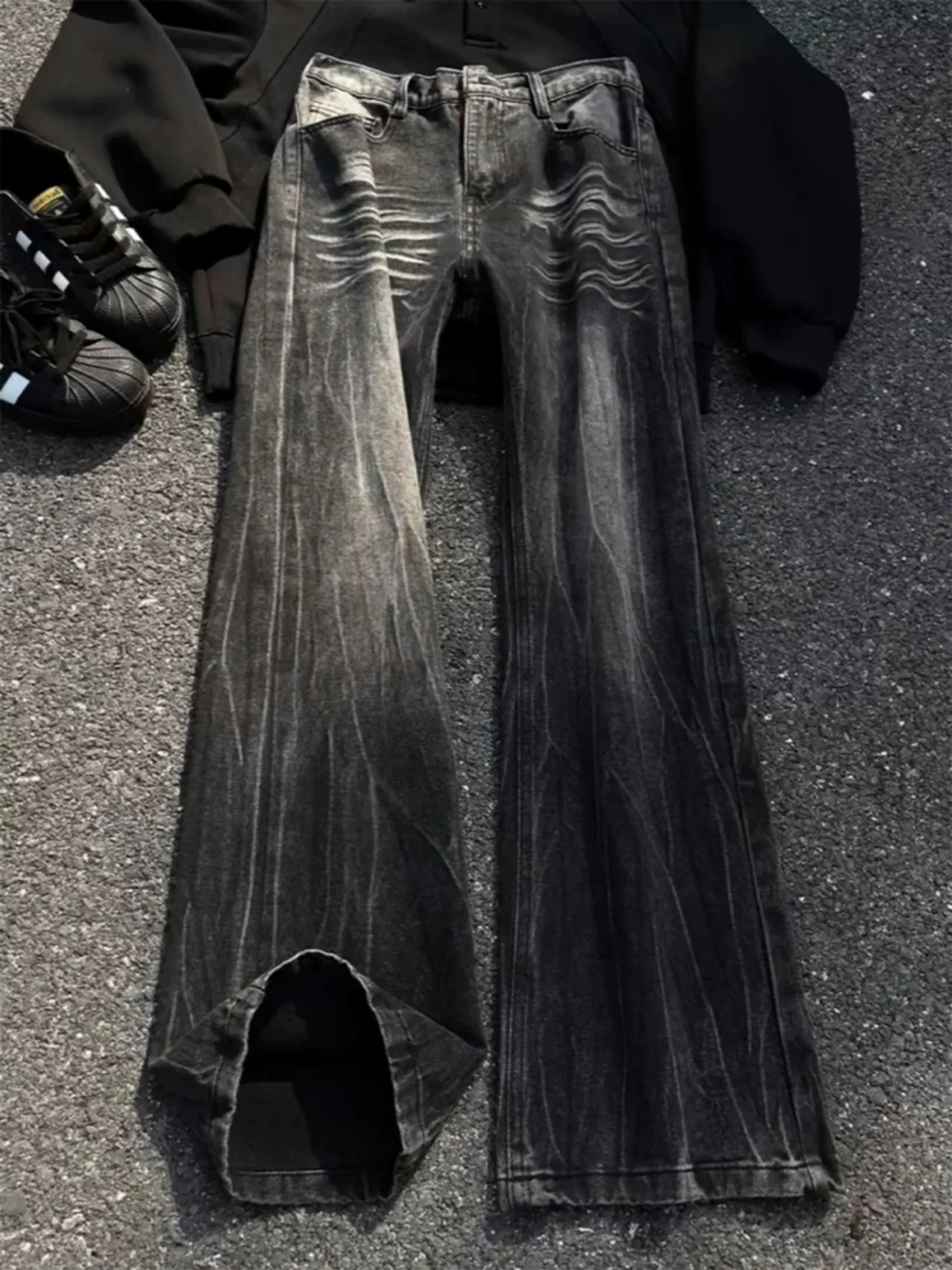 

Мужские джинсы Bla Cleanfit прямого кроя, весенние, в американском стиле High Street, повседневные брюки для подростков и молодежи