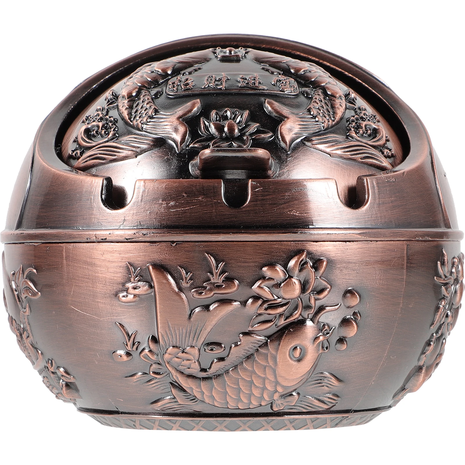 

1Pcs Modern Design Metal Ash Tray With Lid, Durable Small Ashtray For Desk, Fashionable Home Office Supplies