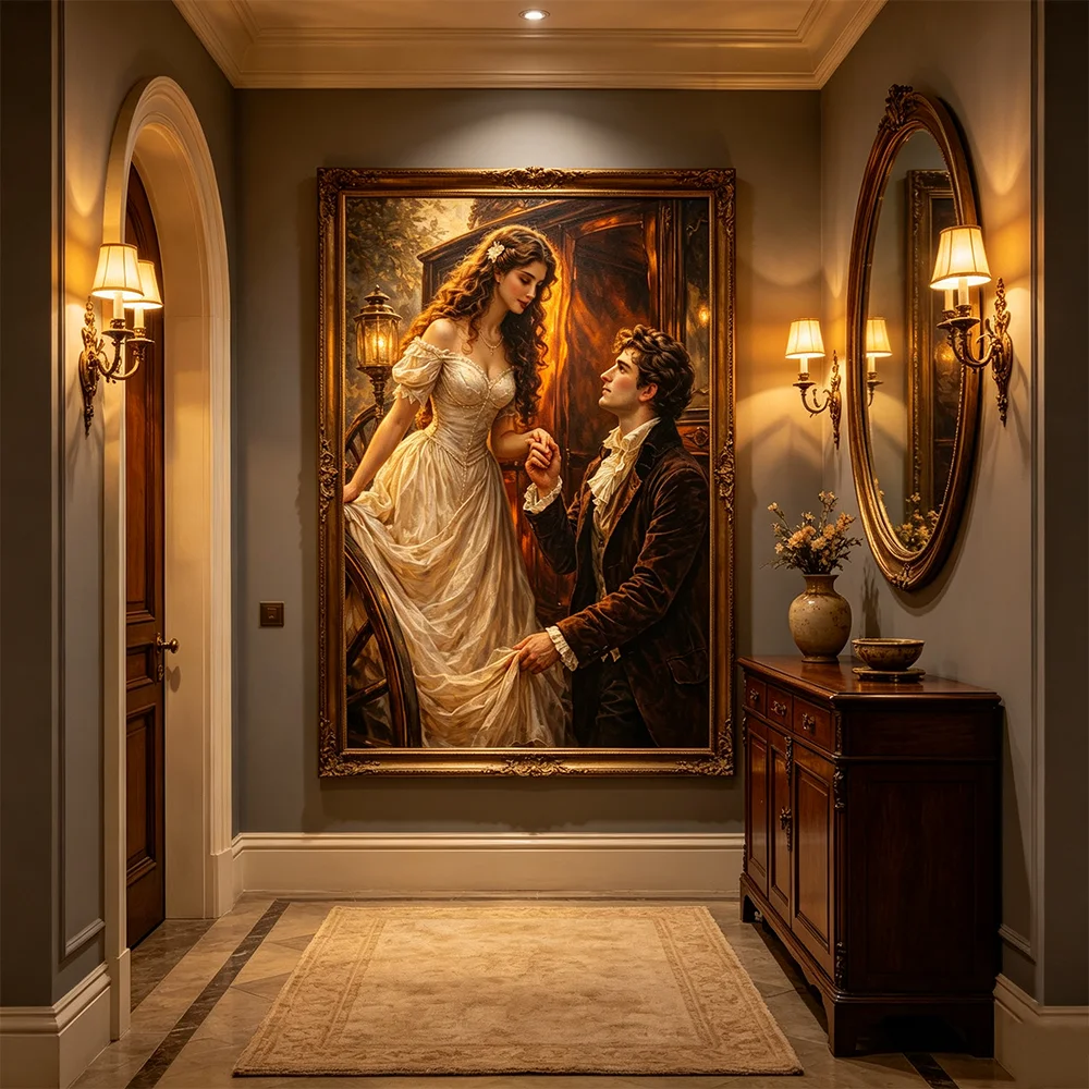 Classic Vintage Noble Couple Wall Art Picture HD Canvas Printed Poster Home Living Room Bedroom Decorative Print Painting