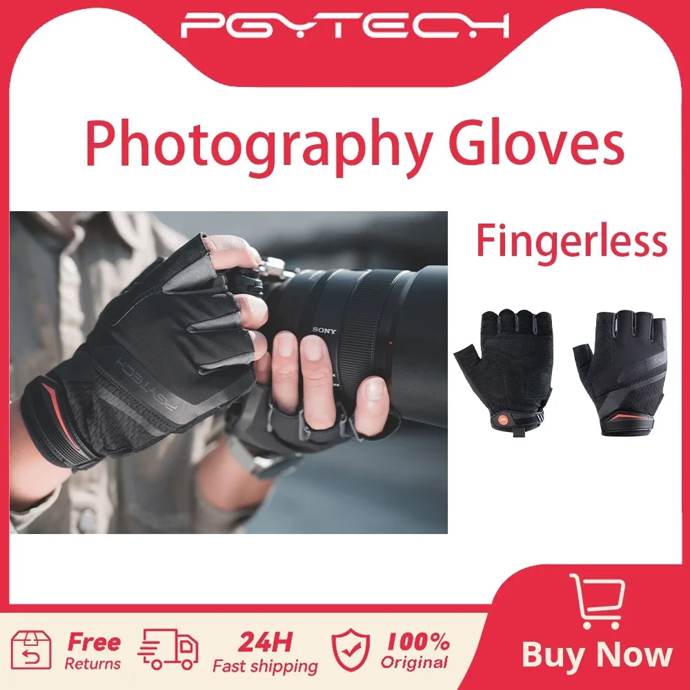 

PGYTECH Photography Gloves Fingerless Non-slip Durable Genuine Leather Polyester Fiber Material Suitale For photographer