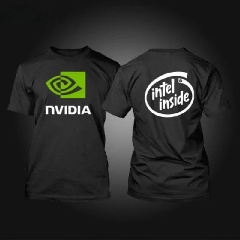 

Geek Cotton NVIDIA NVIDIA Clothing T-shirt Men's Summer Inter Intel Gaming Team Shirt Short Sleeve T-shirt
