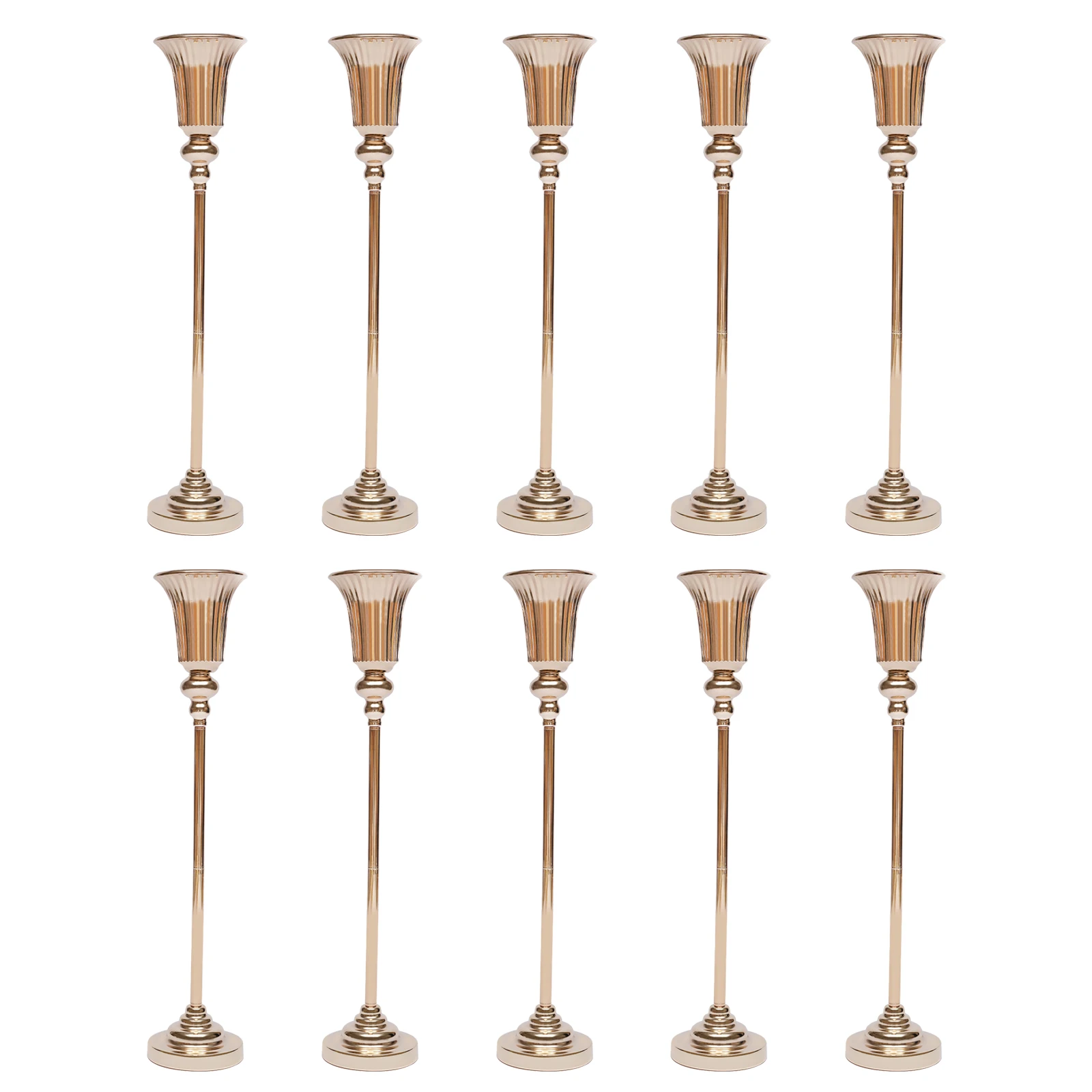 

10Pcs Versatile Wedding stands Metal Trumpet Holders Vases For Weddings, Party Decorations