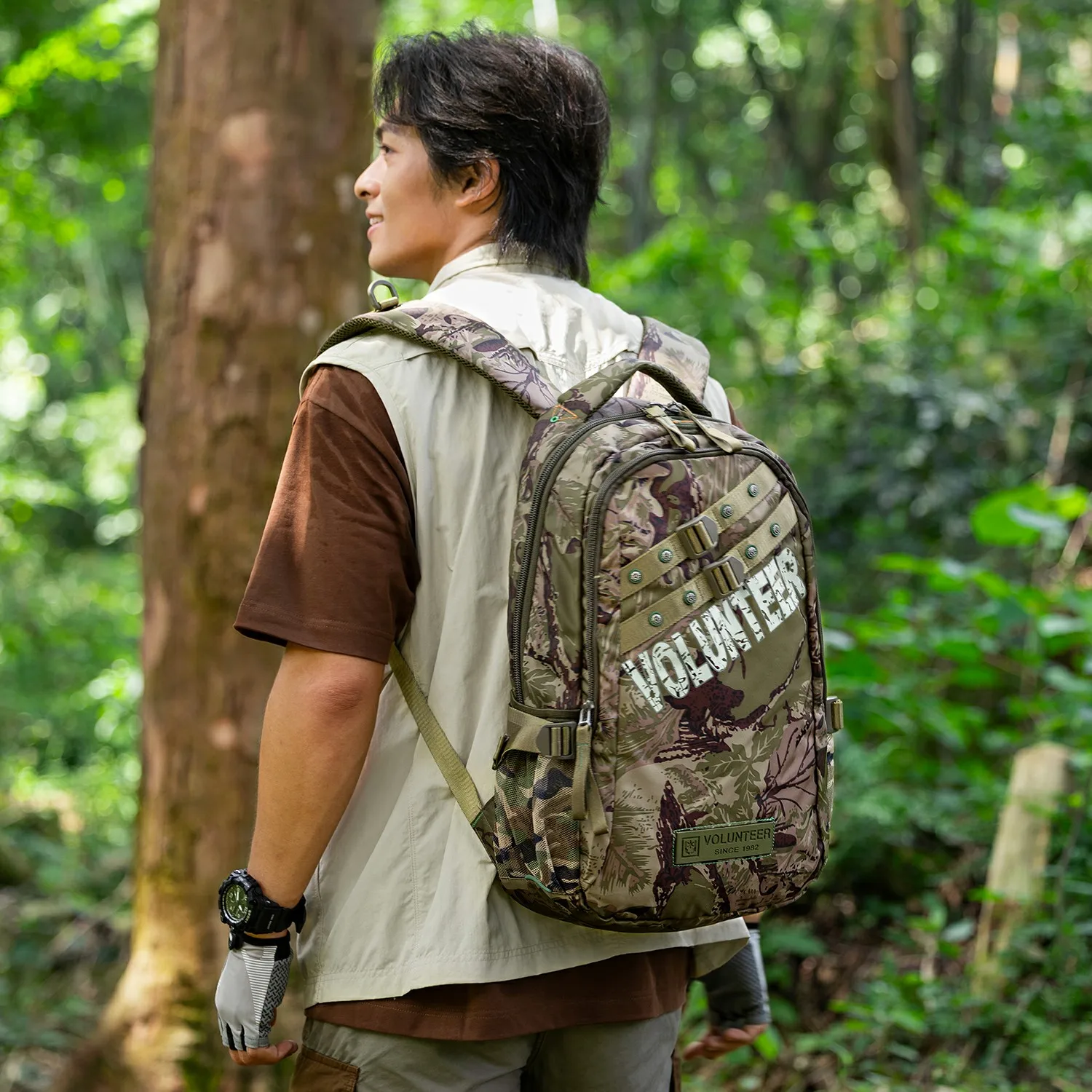 Volunteer Backpacks for Men Travel Waterproof Large Capacity Camouflage Multi-pocket High Quality Oxford Shoulders Bag 1612-01