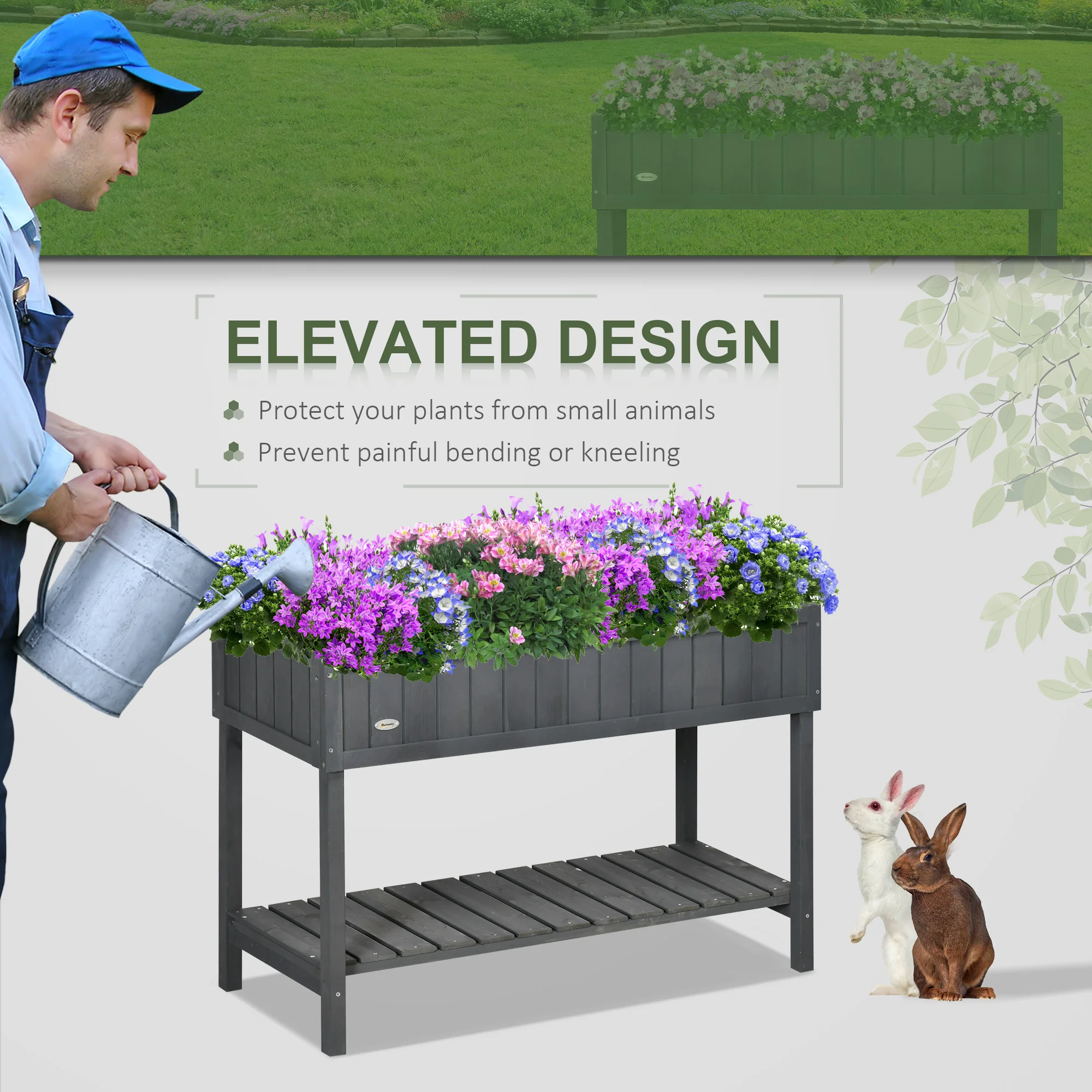 Outsunny elevated garden bed overall view