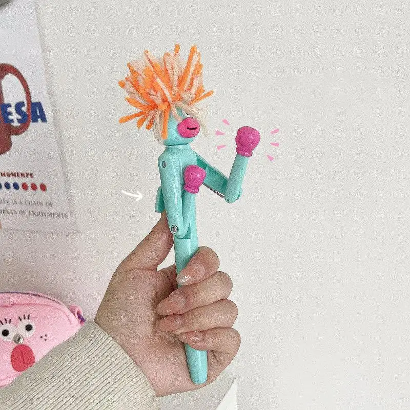

New New Cartoon Furry Man Boxing Pen Creative Stress Relief Pen Cartoon Ballpoint Pen Student Gel Pen