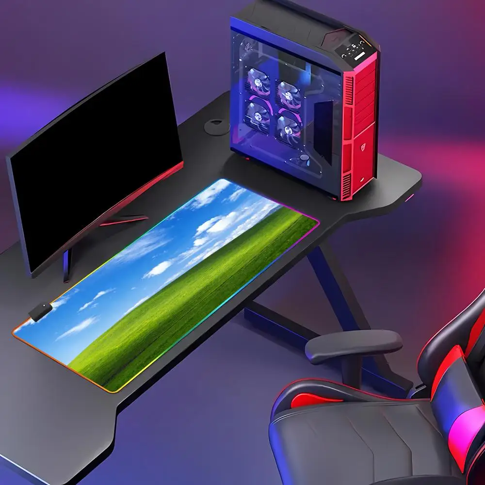 Windows XP Wallpaper Large Mouse Pad Computer Keyboard Mouse Mat Gamer Laptop Desk Mat Office Accessories Table Mats HYBXAXC RGB