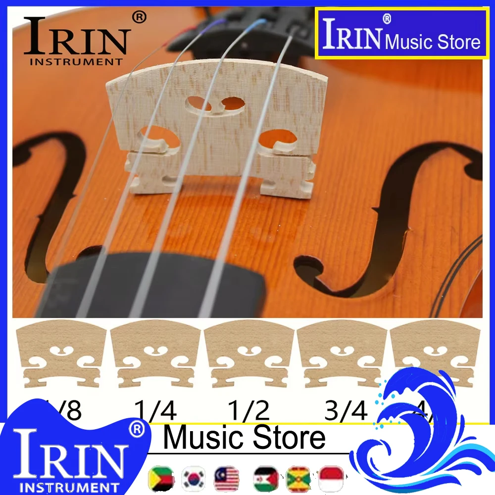 IRIN Violin Bridges 4/4 3/4 1/2 1/4 1/8 Maple Wood Fiddle Bridges Violin Stringed Musical Instrument Parts & Accessory