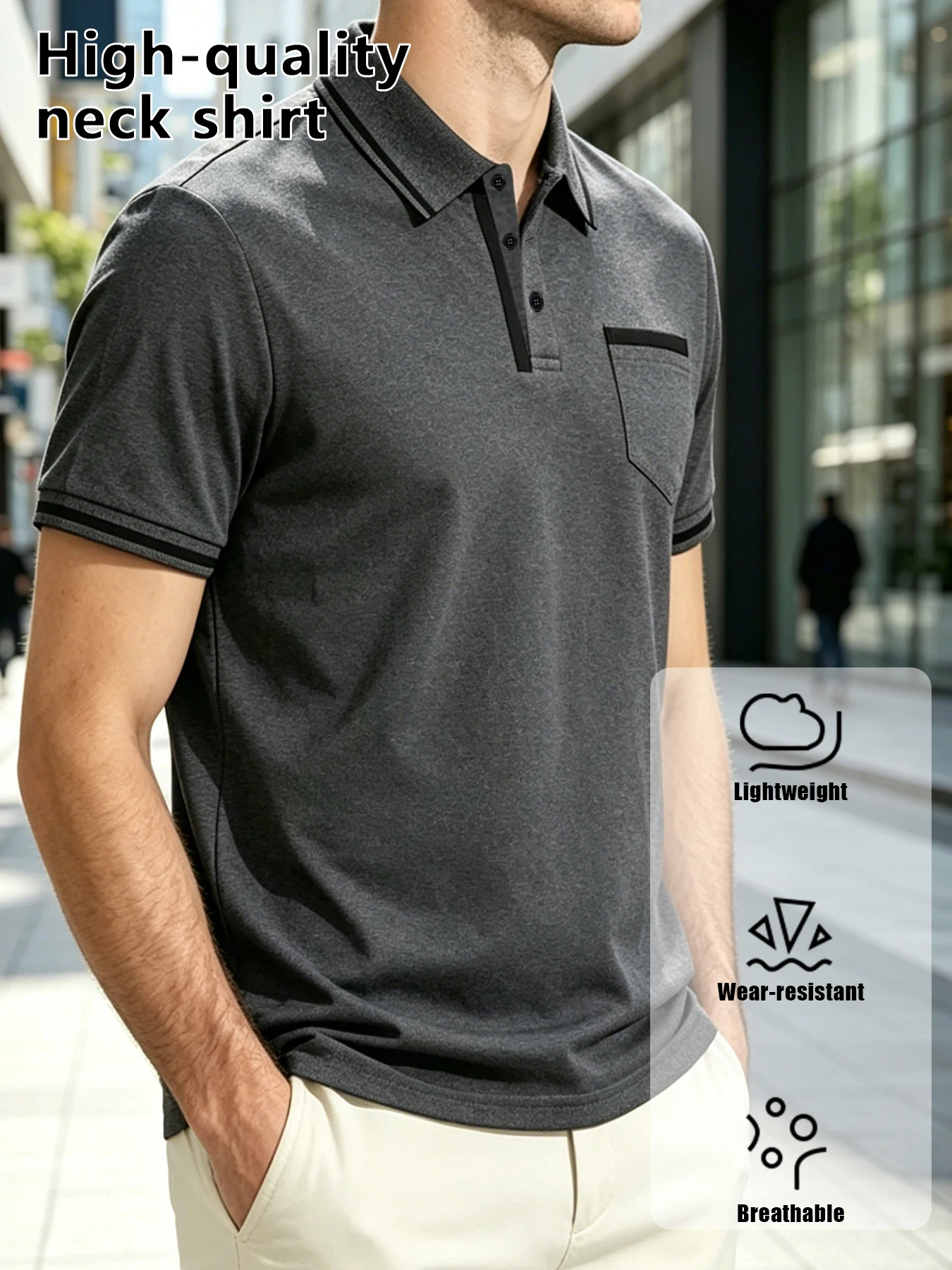 Herenshirts met contrasterende - Polo Shirt Pique recensie en prijs