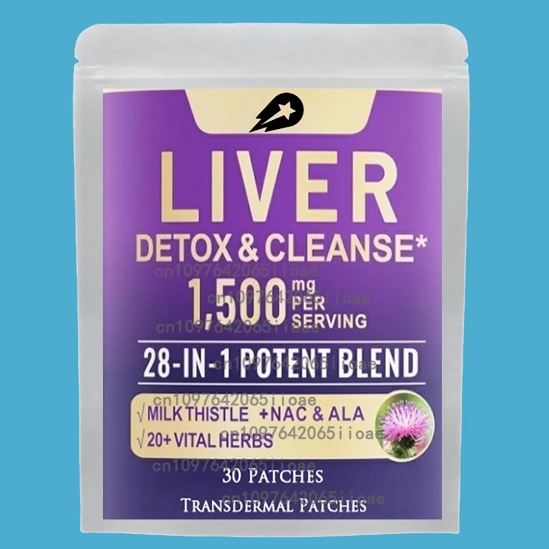 

30 Patches Liver Cleanse Detox & Repair Transdermal Patches with Milk Thistle Dandelion, Chicory Root