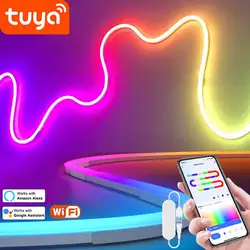 TUYA Neon Strip Light RGBIC WiFi Smart LED Lights USB 5V Ribbon Lighting Lamp Smart APP Dream Color Waterproof Neon Decor Strips