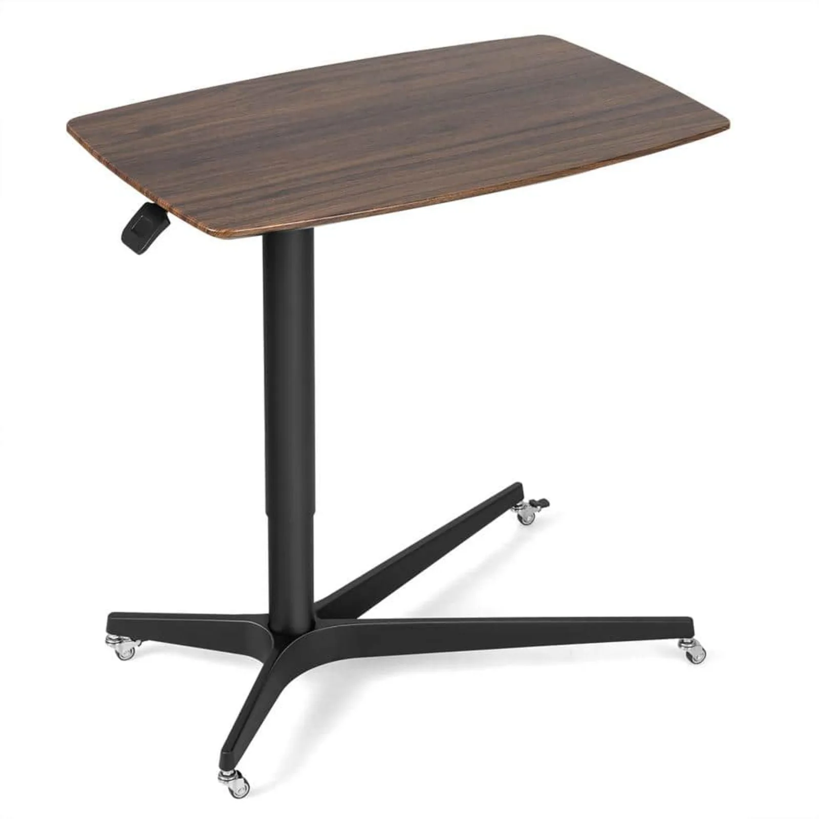 

US 36 in. Mobile Standing Desk Pneumatic Adjustable Overbed Table Rolling Laptop Cart