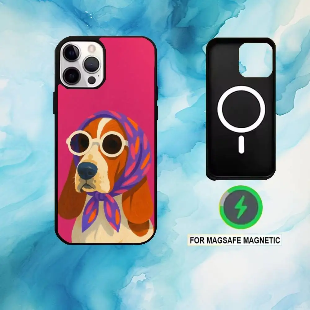 حافظة هاتف Doggo العصرية لهاتف iPhone17,16,15,14,13,12,11 Plus، Pro Max Magnetic للشحن اللاسلكي Magsafe