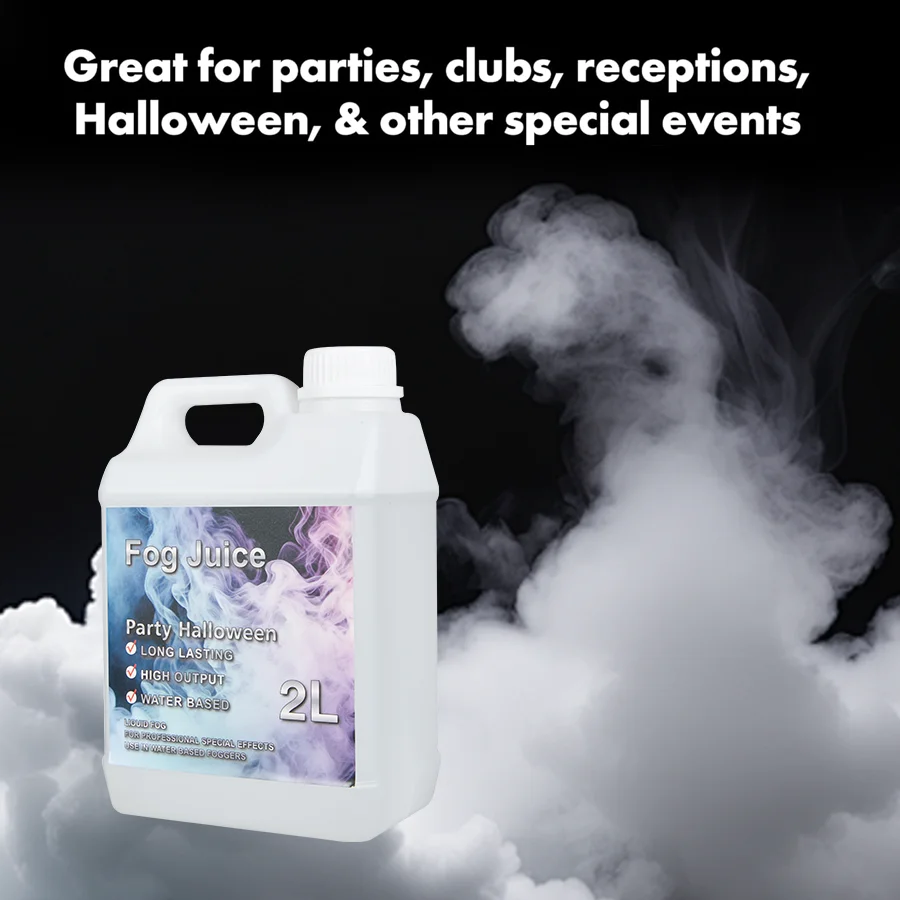 Nebelmaschinen-Flüssigkeit Rauchmaschine Nebeljuice für Halloween-Partys, Mittlere Dichte, Langanhaltend, Bodennah, Hohe Leistung, Wasserbasis