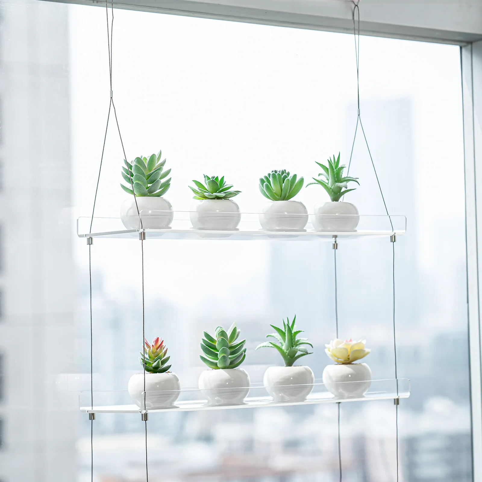 

Transparent acrylic window sill flower stand plant stand hanging type indoor and outdoor planting flower wall hanging succulent