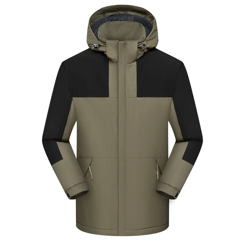 

Men Outdoor Waterproof Loose Thick Padded Coat Autumn Winter Bike Hiking Cardigan Women Casual Windproof Windbreaker Hood Jacket