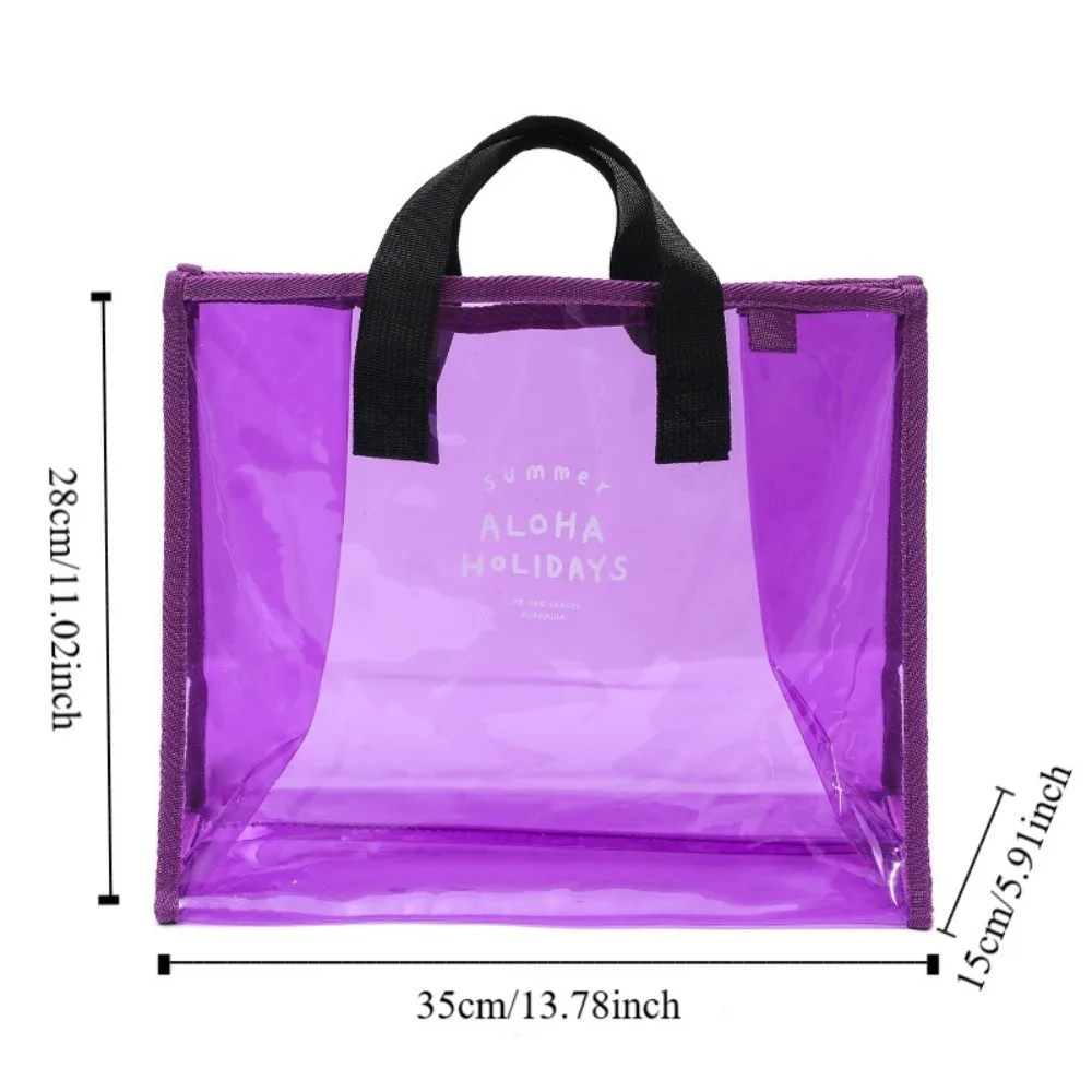 Borsa da spiaggia trasparente in PVC Borsa da nuoto impermeabile di grande capacità Borsa per cosmetici Borsa da spiaggia per trucco trasparente