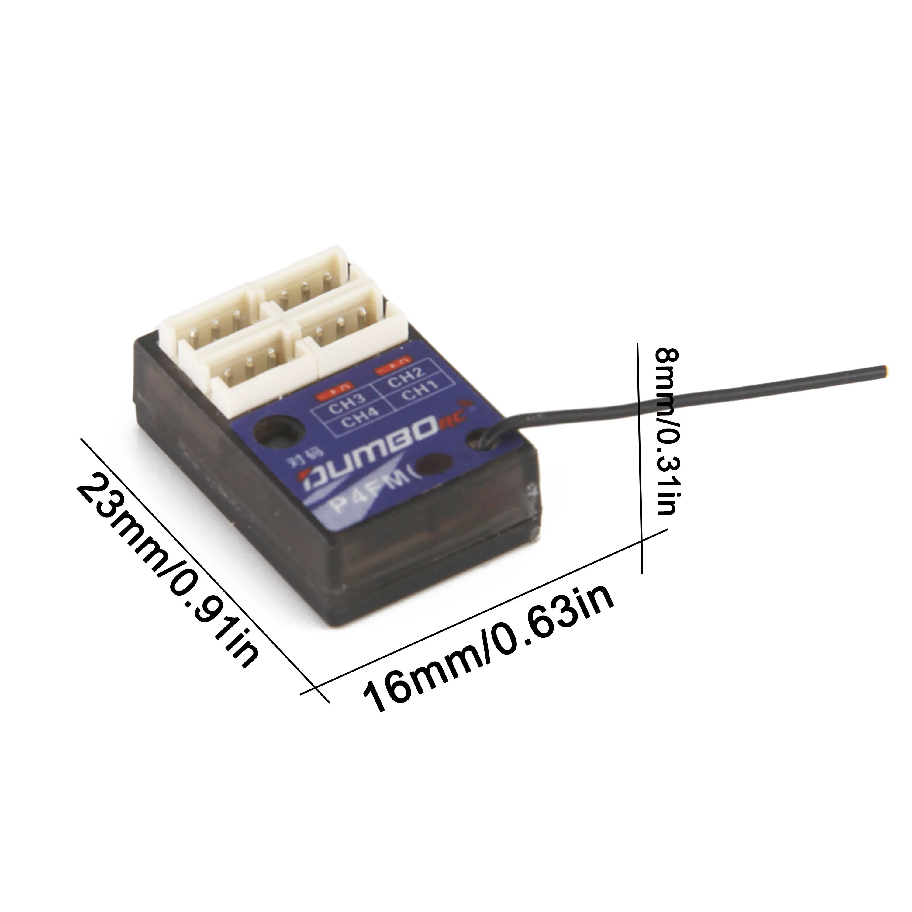 1/2PCS DUMBORC 4CH Gyro Mini Empfänger P4FM P4FMG PWM für X4 X6 X6PM-350 Sender Fernbedienung RC DIY Auto Boot Flugzeug
