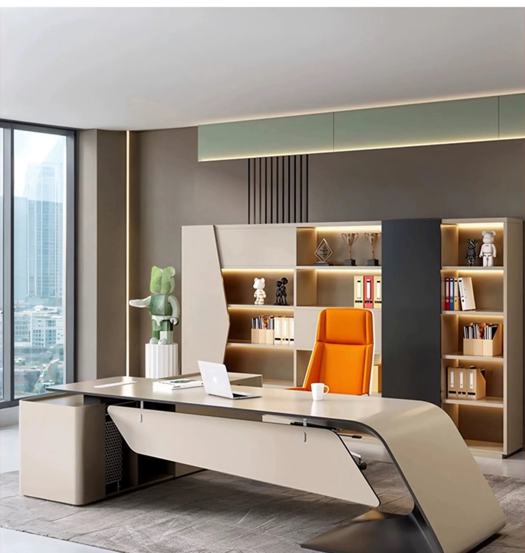 L Shaped Luxury Modern Executive Office Desk Furniture Desk Italianoffice Table And Chair Set Modern Design Boss Desk Luxury